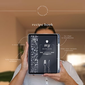 Digital Recipe Book for GoodNotes & iPad: Hyperlinked Cookbook Organizer with Blank Templates