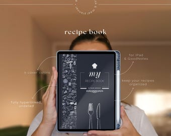 Digital Recipe Book for iPad: Organizer, Meal Planner, Inventory Tracker, Hyperlinked (GoodNotes, PDF)