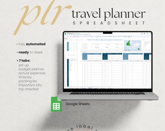 PLR Spreadsheet: Travel Planner for Google Sheets | Done-for-you Template | Resell Rights Digital Product