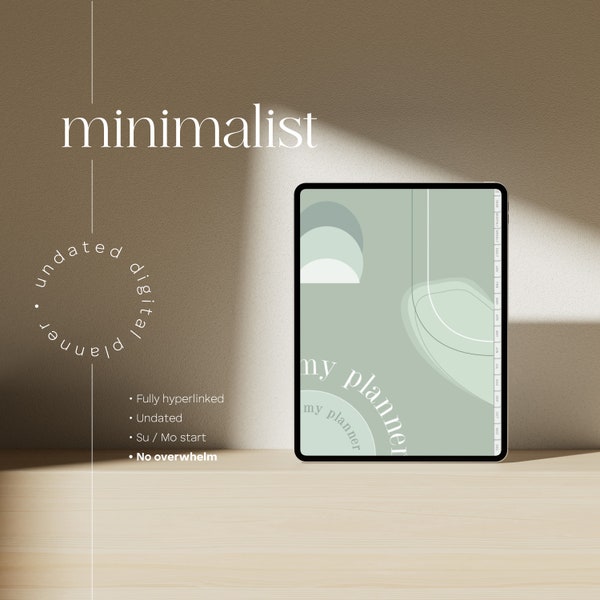 Simple Undated Digital Planner • Minimalist Undated Planner for iPad • Essential, Simple Daily Planner for GoodNotes • Daily Weekly Monthly