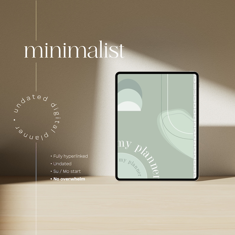 Eenvoudige digitale planner | Minimalistisch | Niet gedateerd | iPad en GoodNotes | Pdf-sjabloon afbeelding 11