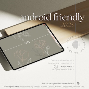 2025 Samsung Notes Planner | Dated Android Digital Planner | Android Tablet Planner | Google calendar reminders | Monthly, Weekly, Daily