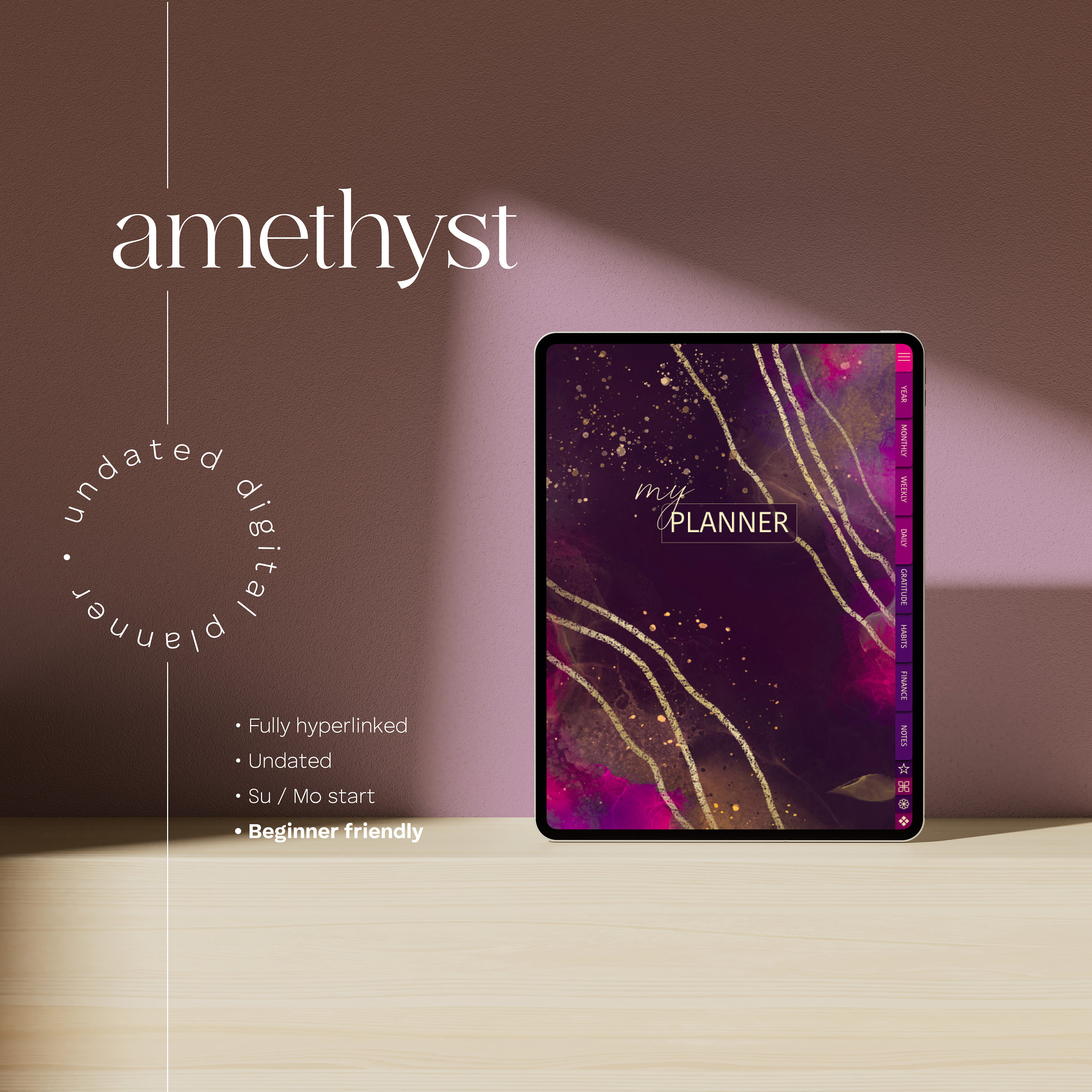 All in One Undated Digital Planner Bundle for GoodNotes | Monthly, weekly, daily planner PDF | Ultimate iPad Planner | Hyperlinked Planner
