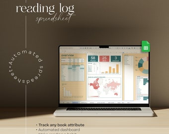 Buch-Tracker-Tabelle, tägliches Leseprotokoll Google Sheets, Buch-Tracking-Tabelle, 2023 digitale Buchjournal-Vorlage, Hörbuch-Tracker