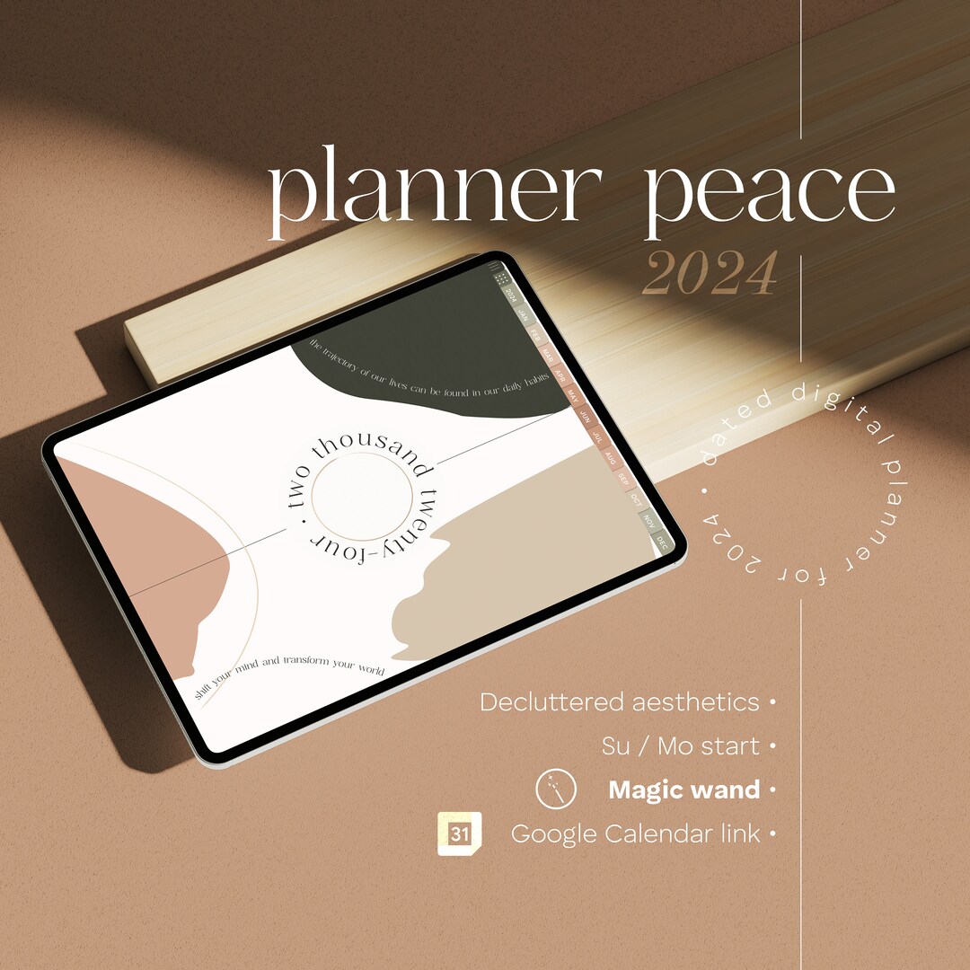2024 Digital Planner With Google Calendar Sync Dated iPad Planner for