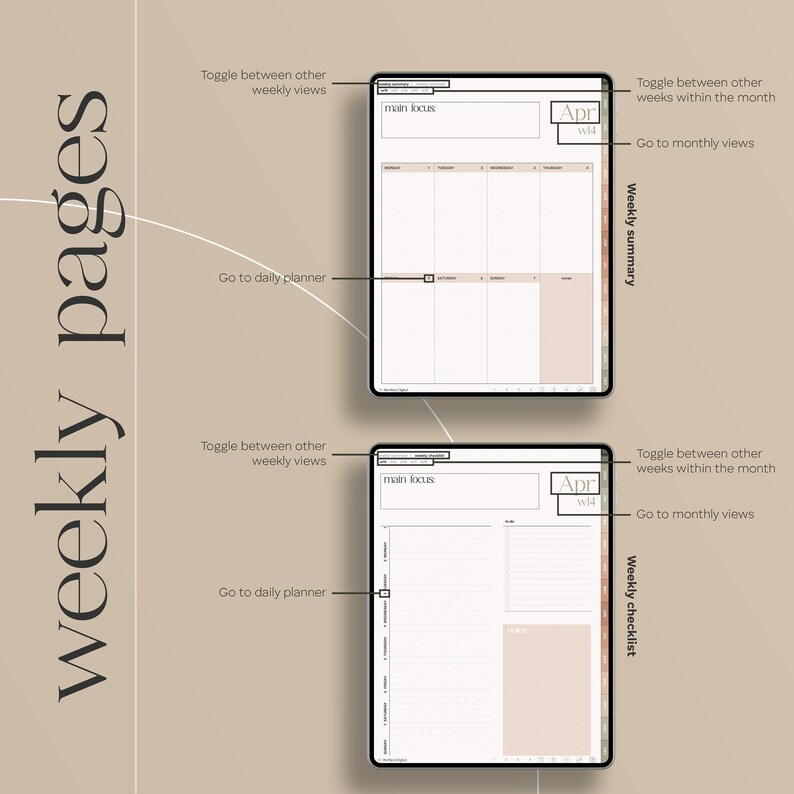 2024 Digital Planner With Google Calendar Sync Monthly Etsy Australia