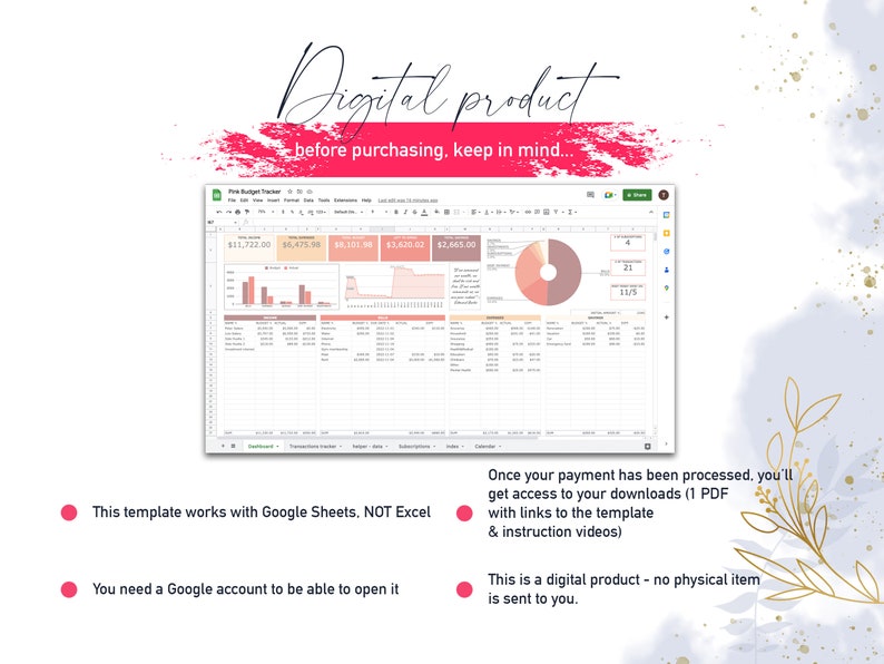 Ultimate Monthly Budget Spreadsheet Google Sheets & Expense Tracker ...