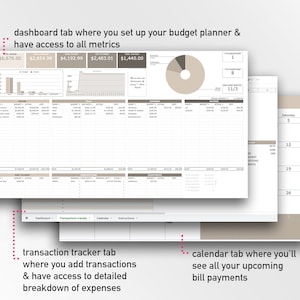 Budget spreadsheet with 3 simple tabs, easy to set up and overview