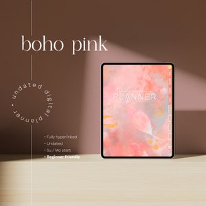 All in One Boho Undated Digital Planner Bundle for GoodNotes » Ultimate iPad Planner Kit, Hippie Aesthetic: Monthly, Weekly, Daily Planners