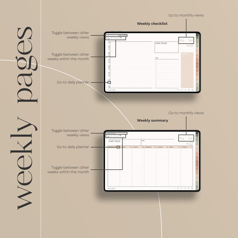 2024 Samsung Notes Planer Datierter digitaler Android-Planer Android-Tablet-Planer Google Kalender-Erinnerungen Querformat / Horizontal Bild 4