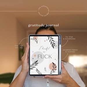 Realistic Digital Gratitude Journal: Sweary 5 Minute Morning Reset for iPad & GoodNotes, Daily Mindset, Reflection and Affirmation System