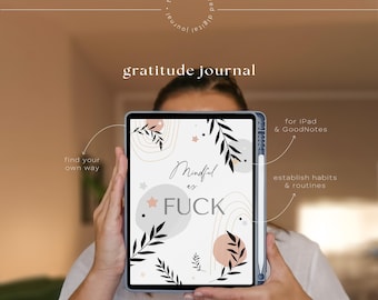 Realistic Digital Gratitude Journal: Sweary 5 Minute Morning Reset for iPad & GoodNotes, Daily Mindset, Reflection and Affirmation System