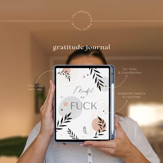 Digital Gratitude Journal with for iPad & GoodNotes: Mindfulness, Daily Reflection Notebook