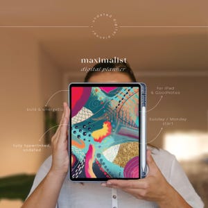 MAXIMALIST Undated Digital Planner for iPad: Colorful Dopamine Planning System for GoodNotes, 17 Covers, Affirmations & Wellness Tracker