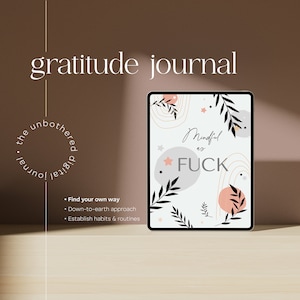 Digital Gratitude Journal with Affirmations for iPad, GoodNotes, 5 minute Journal with Prompts: Mindfulness, Daily Reflection Notebook