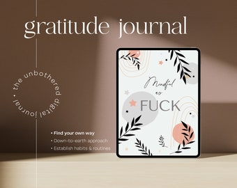 Digital Gratitude Journal with Affirmations for iPad, GoodNotes, 5 minute Journal with Prompts: Mindfulness, Daily Reflection Notebook