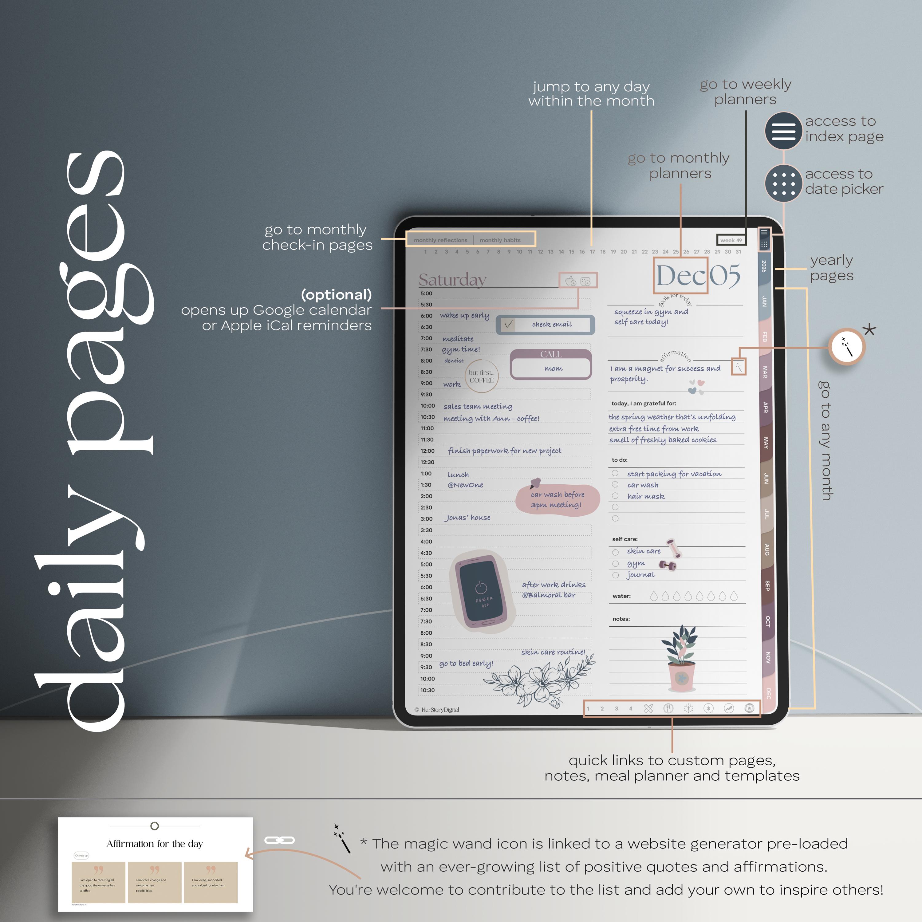 2026 Digital Planner for iPad & Goodnotes • Dated • Monthly, Weekly ...