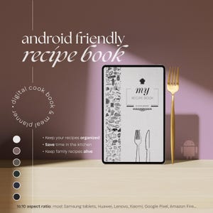 Digitales Rezeptbuch für Android | PDF Kochbuch für Samsung Notes | Food Planner, Journal,Organizer mit wöchentlichem Mahlzeitenplaner & Lebensmittelliste