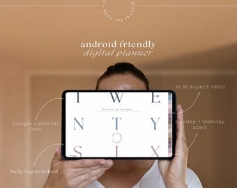 2026 Samsung Notes Digital Planner for Android – Dated Daily Weekly Monthly, 16:10, Hyperlinked