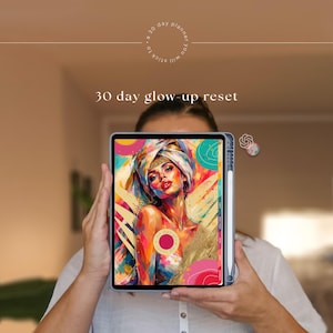 Agenda numérique Glow Up pour iPad (GoodNotes) - Défi d'auto-amélioration de 30 jours avec Habit Tracker + Assistance IA