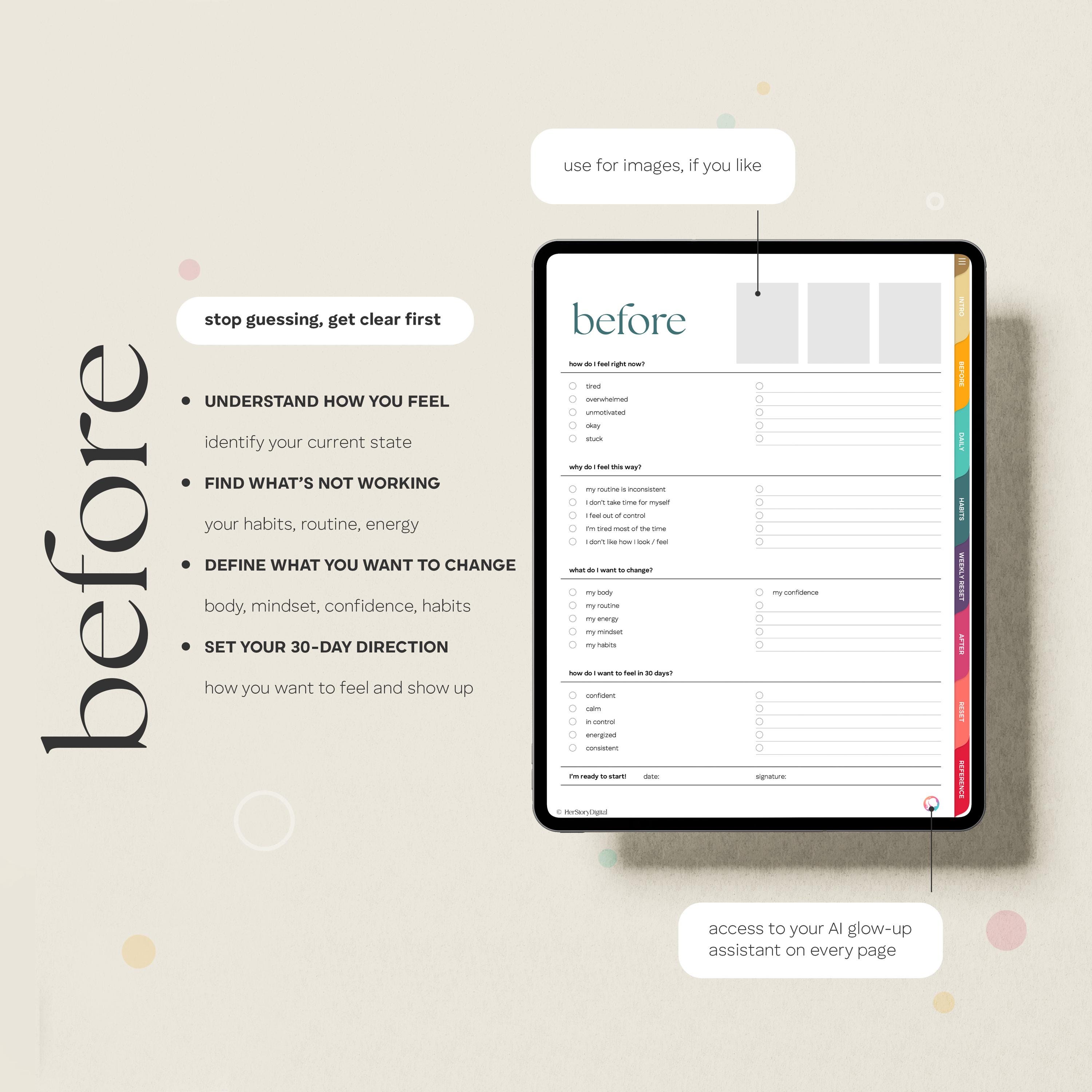 Digital Glow up Planner for iPad (goodnotes) - 30 Day Self Improvement ...