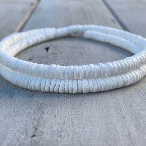Muschel Choker | Muschelkette | kurze Halskette | Surferkette | 925 Sterling Silber | minimalistisch | hawaiianischer Boho Strandschmuck
