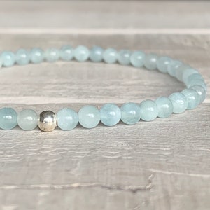 Aquamarin Armband | Edelsteinarmband | Armband aus Edelstein | blauer Aquamarin | März Geburtsstein | echter Aquamarin Schmuck Silber 925