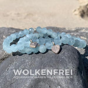 Aquamarin Armband | Edelsteinarmband | März Geburtsstein | blauer Aquamarin | echter Aquamarin Schmuck Silber | Armband Bedeutung Edelstein