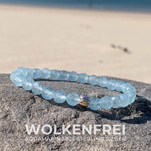 Aquamarin Armband | Edelsteinarmband | Armband aus Edelsteinen | März Geburtsstein | blauer Aquamarin Bedeutung | echter Aquamarin Schmuck