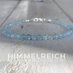 Aquamarin Armband | Edelsteinarmband | März Geburtsstein | blauer Aquamarin | Armband aus Edelstein | echter Aquamarin Schmuck 925 Silber
