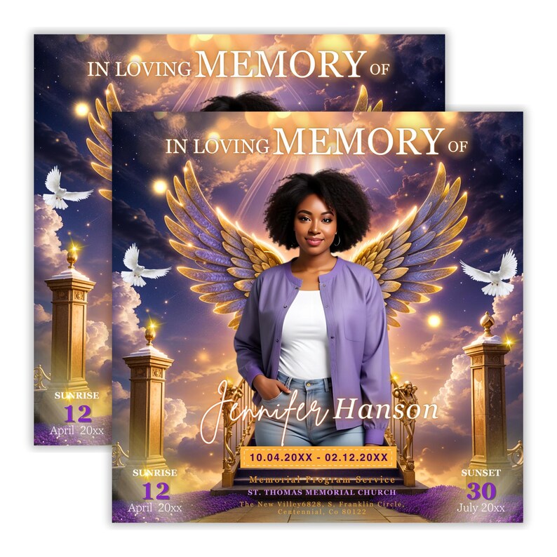 Memorial Funeral Announcement Flyer, Funeral Announcement Template ...