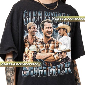 Limited Glen Powell Vintage T-Shirt, Gift For Women and Man Unisex T-Shirt
