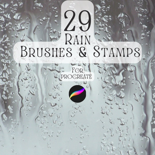 Procreate rain | Rain stamps for procreate