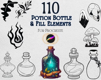 110 Botella de poción procreada y elementos de relleno