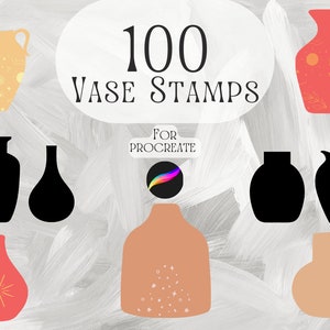 Procreate Vase Stamps: 100 Brush Set (Digital Download)