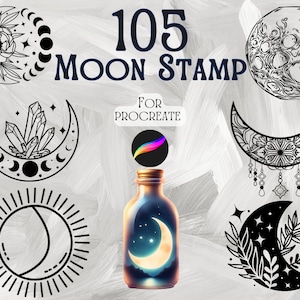 Procreate Moon stamps | Moon brush stamps for procreate