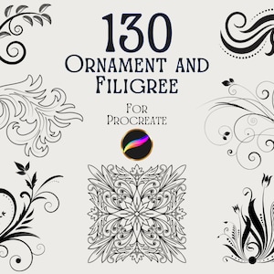 Procreate Ornaments and Filigrees: 130 Flower Brushes