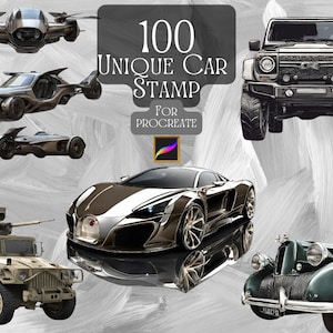 Procreate car stamps | Unique car brushes | Classic car stamps | Luxury car brushes | Unique car for procreate