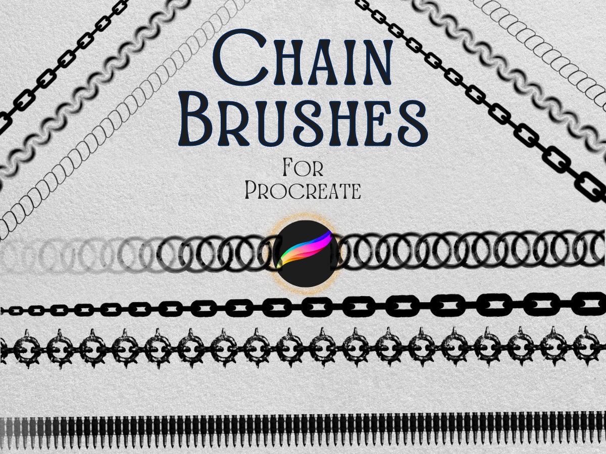 Procreate Chain Brushes & Stamps Set – Realistic Chain Textures for iPad Art