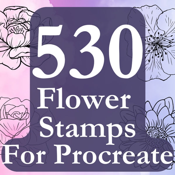 Procreate flower Stamps | Flower stamps | Procreate flower brushes | Flow Brushes | Procreate flower bundle | Procreate flower and plant