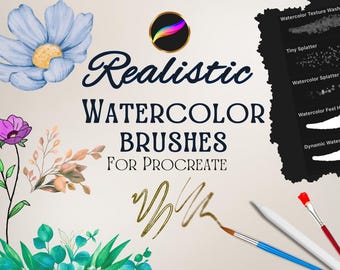 Realistic Watercolor Brushes for Procreate (Digital Download)