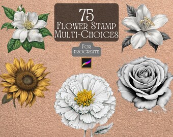 Procrear flor / Sello de pincel de flores para procrear / Sellos de rosas / Sello de flores único para procrear