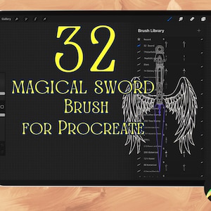 32 SWORD BRUSH for Procreate  | Procreate Magical Swords | Procreate weapons