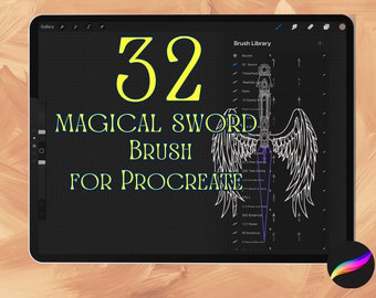 32 Pinceles de Espadas Mágicas para Procreate (Descarga digital)