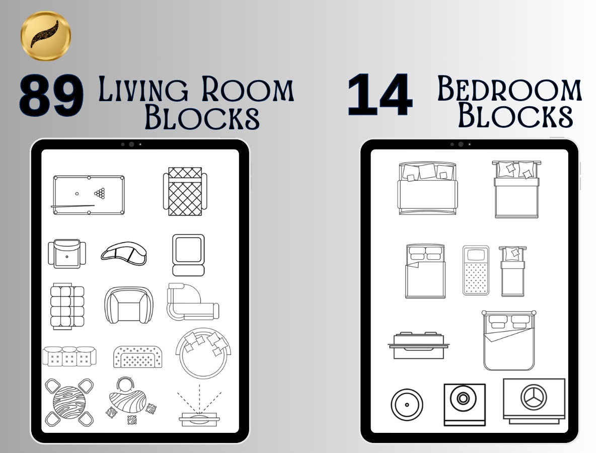 Procreate Interior Design Pack | Furniture Blocks | Floorplan Stamps ...