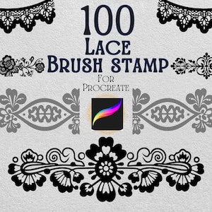 Procreate Lace | 100 Brush Stamp Lace for procreate | Lace Brushes