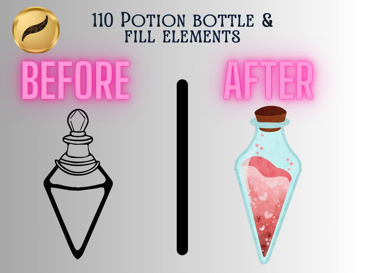110 Procreate Potion Bottle and Fill Elements - Etsy