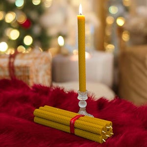 Set of 6 100% Beeswax candles