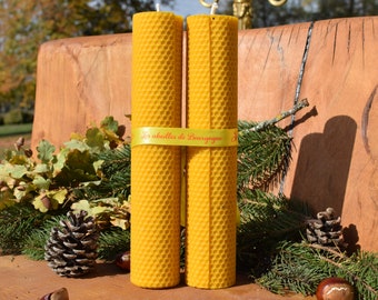 Duo big candles 100% Beeswax