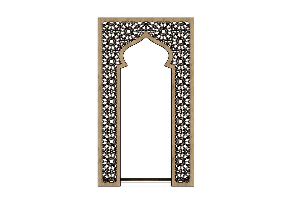Islamic Arch Mihrab Backdrop SVG File: Laser Cut CNC Design